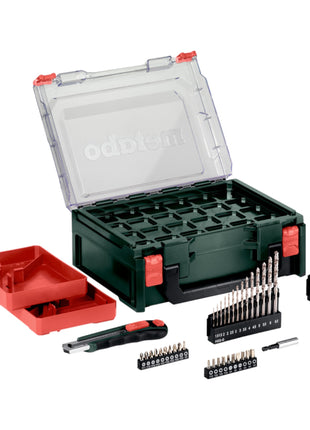 Metabo Powermaxx BS Basic Set taladro atornillador inalámbrico 12 V 34 Nm (600080710) + 2 baterías 2,0 Ah + cargador + set de accesorios 41 piezas + maletín