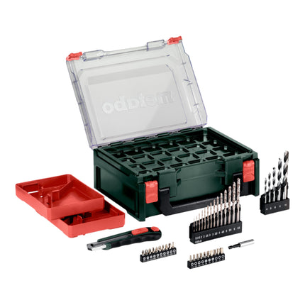 Metabo Powermaxx BS Basic Set taladro atornillador a batería 12 V 34 Nm ( 600080710 ) + 2x batería recargable 2,0 Ah + cargador + juego de 41 accesorios + maletín