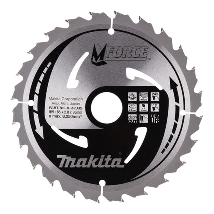Tarcza pilarska Makita M-FORCE 185 x 30 x 2,0 mm 24 zęby ( B-32035 ) do drewna