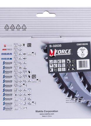 Tarcza pilarska Makita M-FORCE 185 x 30 x 2,0 mm 24 zęby ( B-32035 ) do drewna