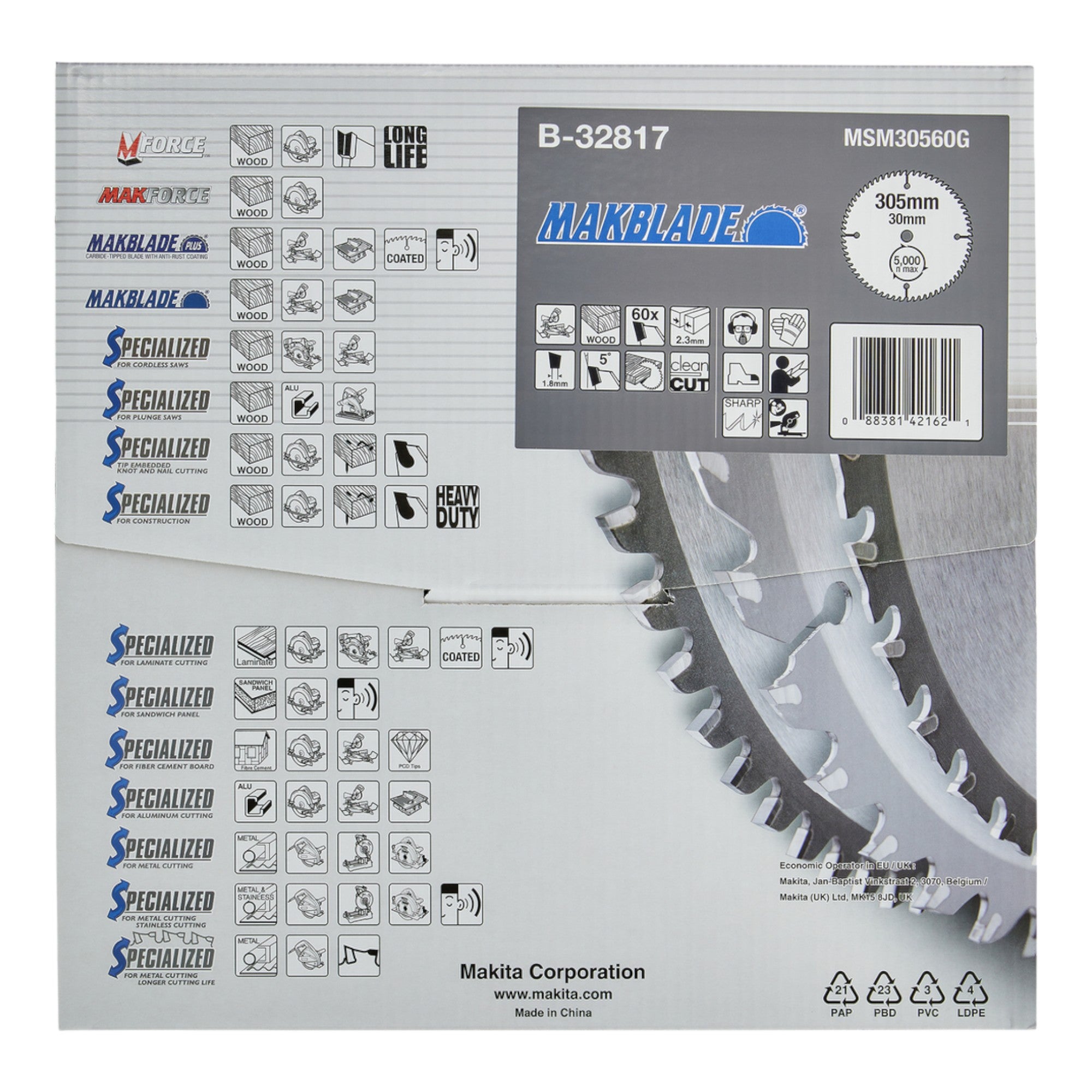 Makita MAKBLADE Kreissaegeblatt 305 x 30 x 2 3 mm 60 Zaehne B 32817 fuer Holz 3 - toolbrothers