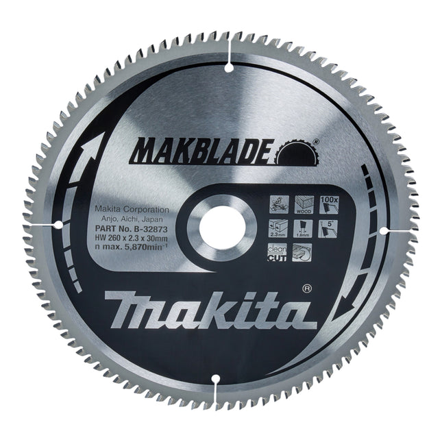 Makita MAKBLADE circular saw blade 260 x 30 x 2.3 mm 100 teeth ( B-32873 ) for wood