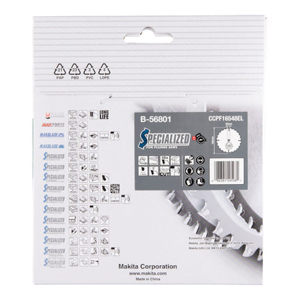 Makita CCPF16548EL Lama circolare SPECIALIZZATA 165 x 20 x 2,0 mm 48 denti ( B-56801 ) per materiale composito Corian