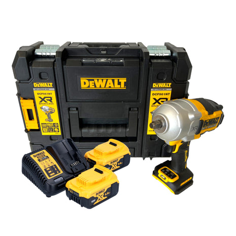 DeWalt DCF 961 P2T cordless impact wrench 18 V 1632 Nm 1/2" brushless + 2x rechargeable battery 5.0 Ah + charger + TSTAK