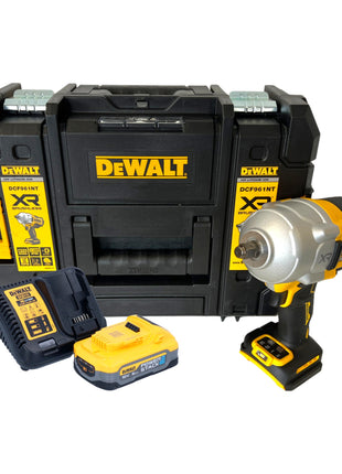 Llave de impacto a batería DeWalt DCF 961 H1T 18 V 1632 Nm 1/2" sin escobillas + 1x batería Powerstack 5,0 Ah + cargador + TSTAK