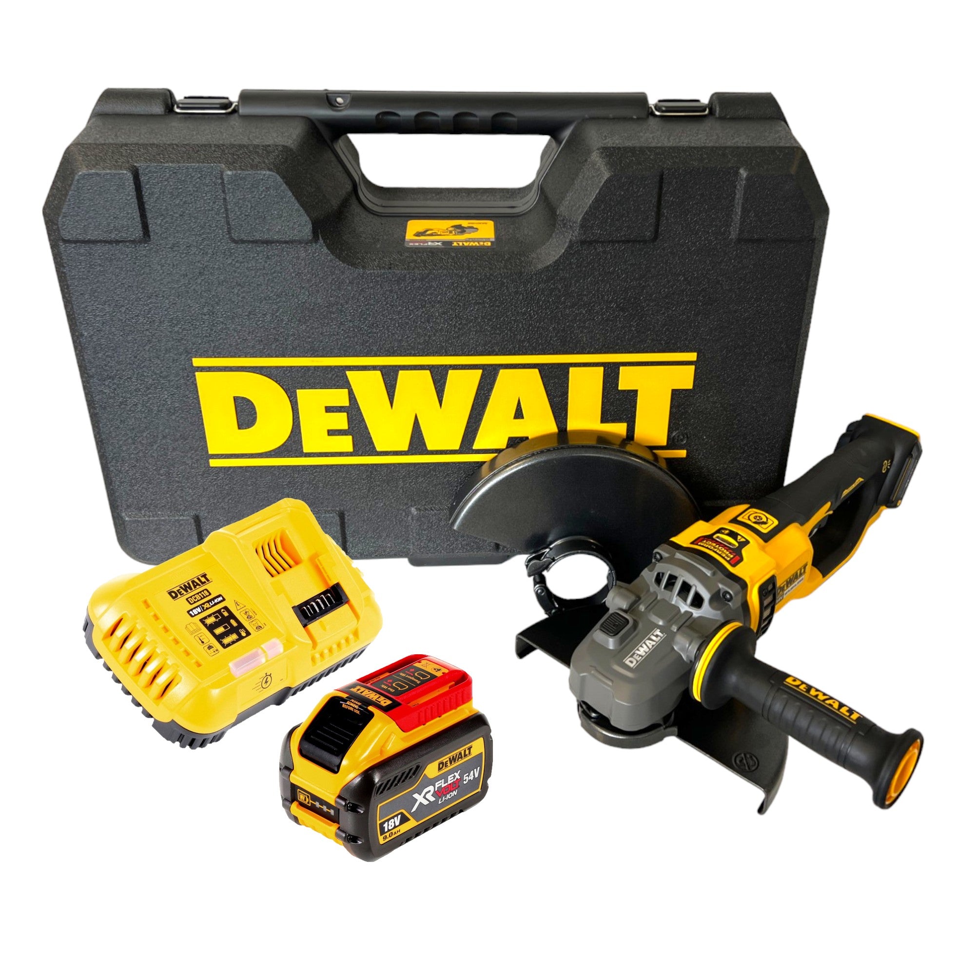 DeWalt DCG 460 X1K Akku Winkelschleifer 54 V FlexVolt 230 mm Brushless 1x Akku 9 0 Ah Ladegeraet Koffer 0 - toolbrothers