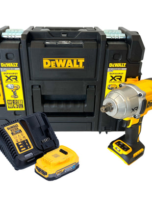 Akumulatorowy klucz udarowy DeWalt DCF 900 E1T 18 V 1396 Nm 1/2" + 1x akumulator Powerstack 1,7 Ah + ładowarka + TSTAK