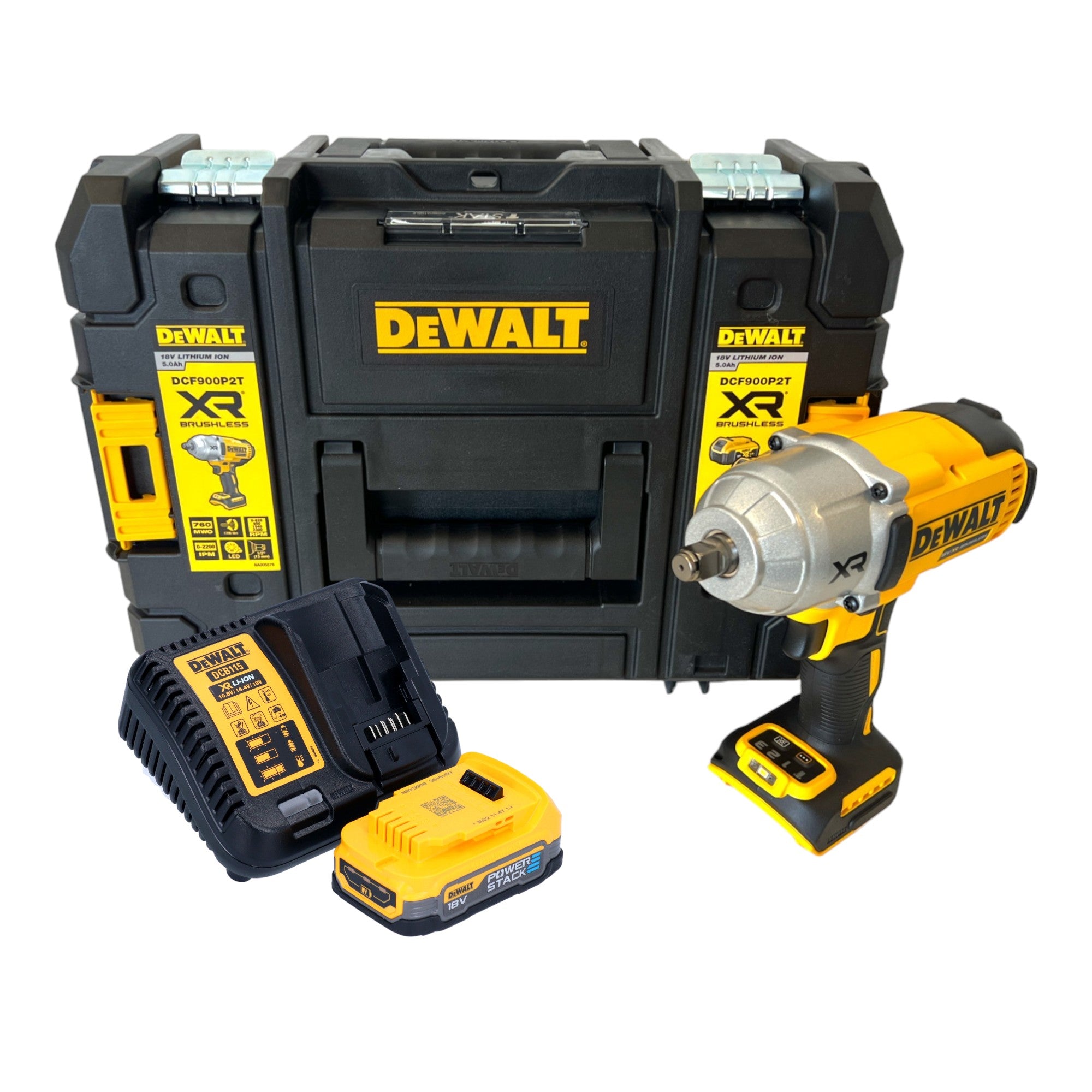DeWalt DCF 900 E1T Akku Schlagschrauber 18 V 1396 Nm 1 2 1x Powerstack Akku 1 7 Ah Ladegeraet TSTAK 0 - toolbrothers