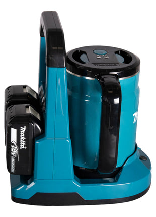 Hervidor de batería Makita DKT 360 Y2 36 V (2x 18 V) 0,8 L + 2x batería 1,5 Ah - sin cargador