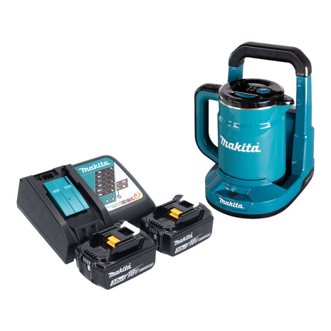 Hervidor de batería Makita DKT 360 RF2 36 V (2x 18 V) 0,8 L + 2x batería 3,0 Ah + cargador