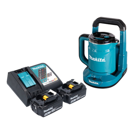 Makita DKT 360 RM2 Bouilloire 36 V ( 2x 18 V ) 0,8 L + 2x batterie 4,0 Ah + chargeur