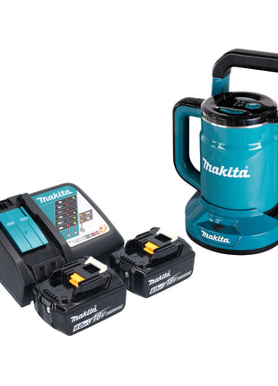 Makita DKT 360 RG2 Bouilloire sans fil 36 V ( 2x 18 V ) 0,8 L + 2x batterie 6,0 Ah + chargeur