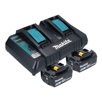Makita DKT 360 PF2 cordless kettle 36 V ( 2x 18 V ) 0.8 L + 2x rechargeable battery 3.0 Ah + double charger