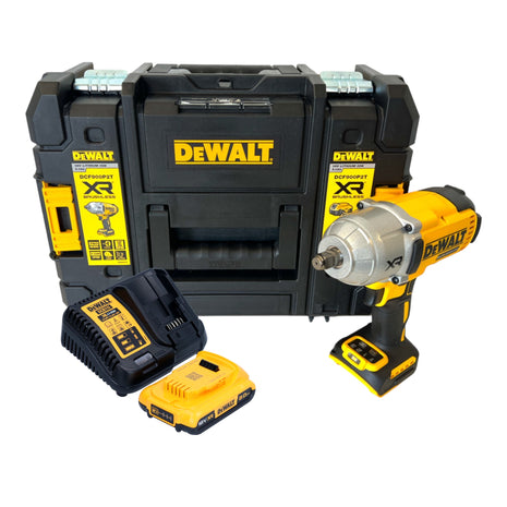 DeWalt DCF 900 D1T Akku Schlagschrauber 18 V 1396 Nm 1/2" + 1x Akku 2,0 Ah + Ladegerät + TSTAK