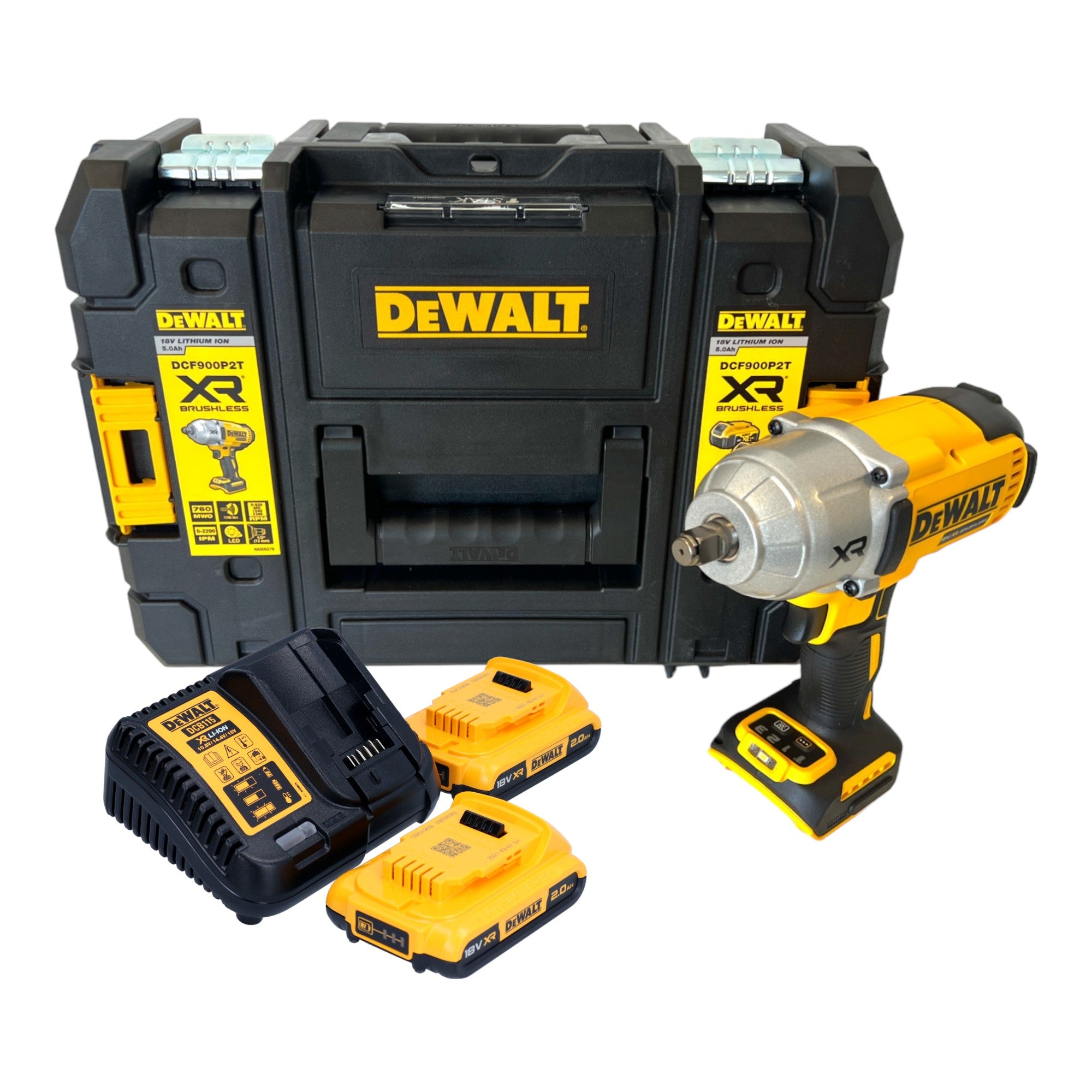 DeWalt DCF 900 D2T Akku Schlagschrauber 18 V 1396 Nm 1 2 2x Akku 2 0 Ah Ladegeraet TSTAK 0 - toolbrothers