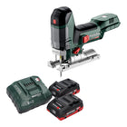 Sierra de calar a batería Metabo ST 18 LT 130 BL 18 V 130 mm sin escobillas + 2x batería LiHD 4,0 Ah + cargador