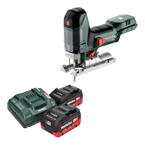 Sierra de calar a batería Metabo ST 18 LT 130 BL 18 V 130 mm sin escobillas + 2x batería LiHD 5,5 Ah + cargador