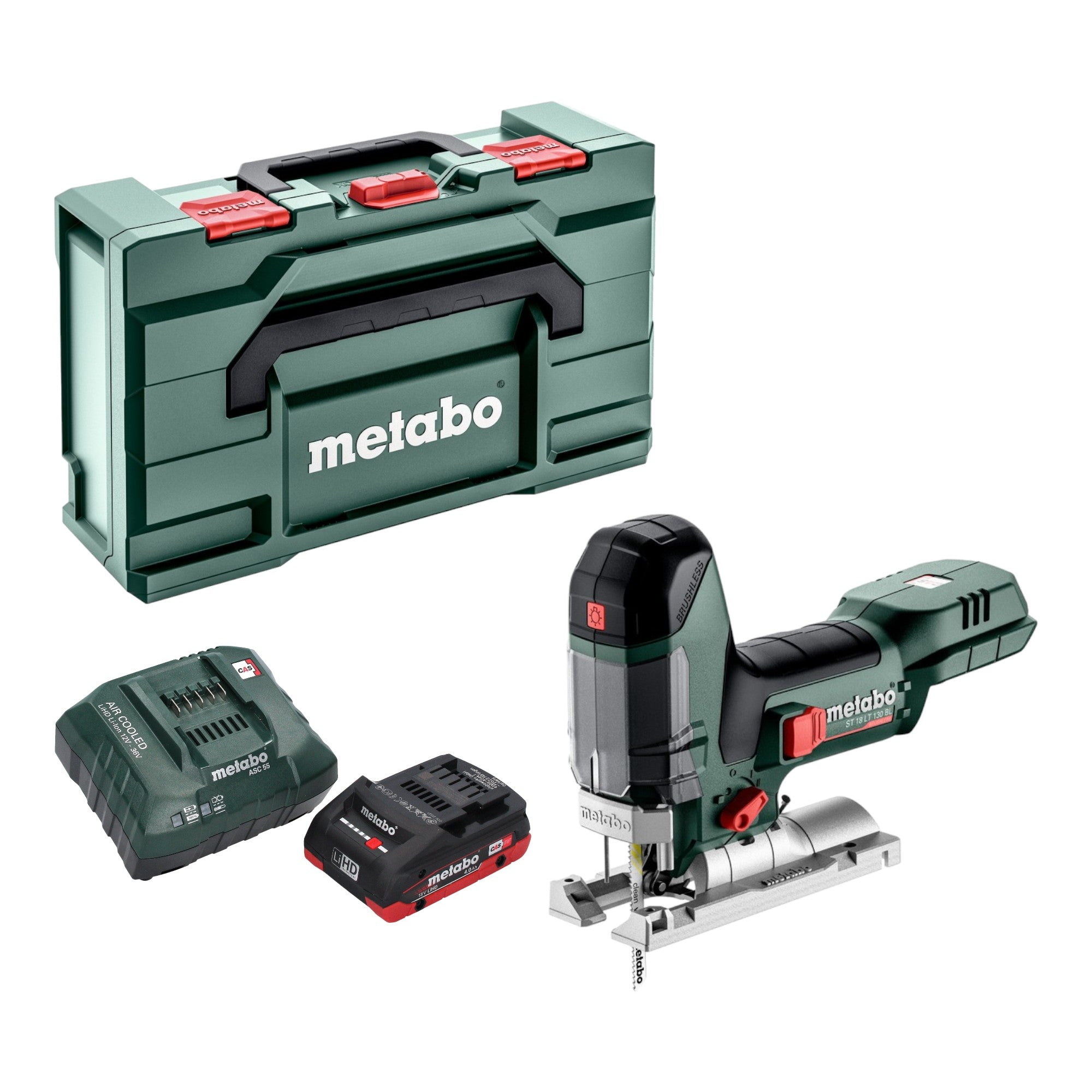 Metabo ST 18 LT 130 BL Akku Stichsaege 18 V 130 mm Brushless 1x LiHD Akku 4 0 Ah Ladegeraet Metabox 0 - toolbrothers
