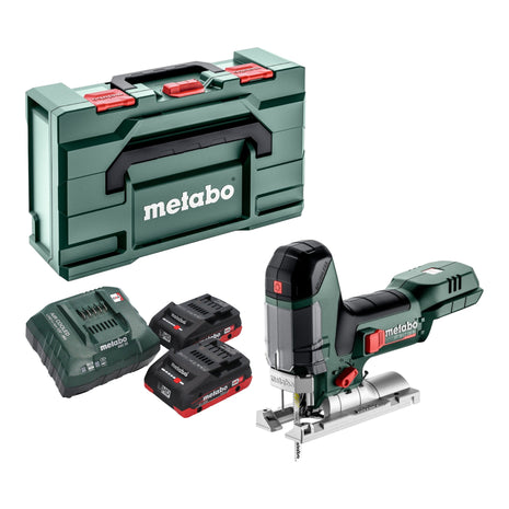 Metabo ST 18 LT 130 BL Scie sauteuse sans fil 18 V 130 mm Brushless + 2x batterie LiHD 4,0 Ah + chargeur + Metabox