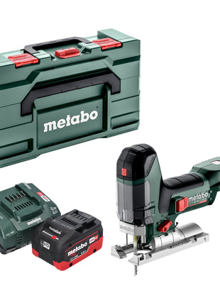 Sierra de calar a batería Metabo ST 18 LT 130 BL 18 V 130 mm sin escobillas + 1x batería LiHD 5,5 Ah + cargador + Metabox