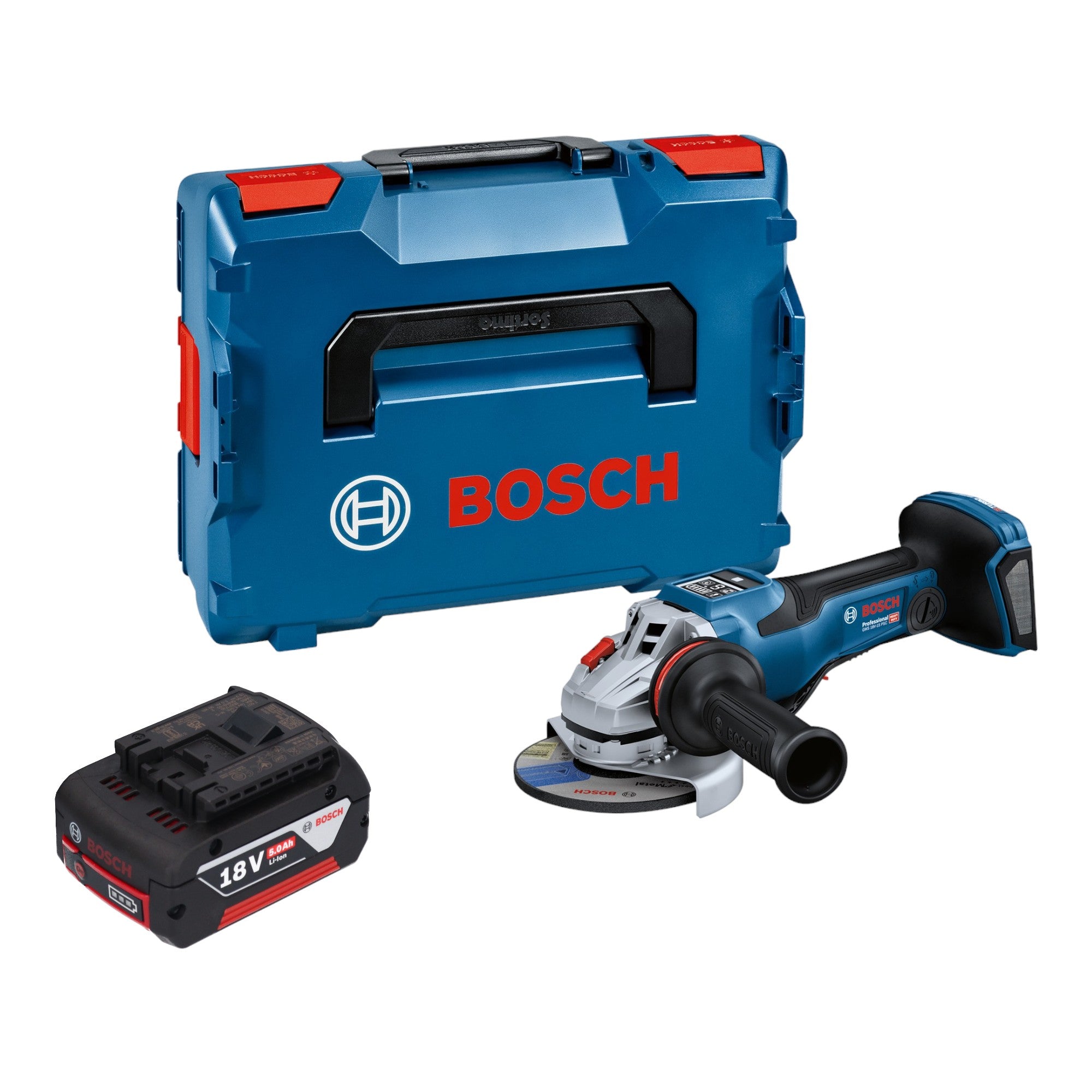 Bosch GWS 18V 15 PSC Professional Akku Winkelschleifer 18 V 125 mm BITURBO Brushless 1x Akku 5 0 Ah L Boxx ohne Ladegeraet 0 - toolbrothers