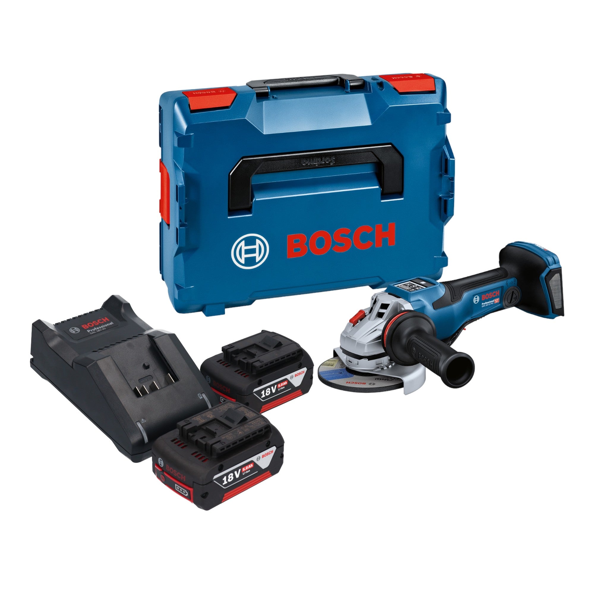 Bosch GWS 18V 15 PSC Professional Akku Winkelschleifer 18 V 125 mm BITURBO Brushless 2x Akku 5 0 Ah Ladegeraet L Boxx 0 - toolbrothers