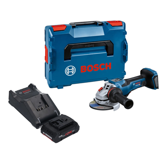 Bosch GWS 18V-15 PSC Amoladora angular profesional sin cable 18 V 125 mm BITURBO Brushless + 1x batería ProCORE 4,0 Ah + cargador + L-Boxx