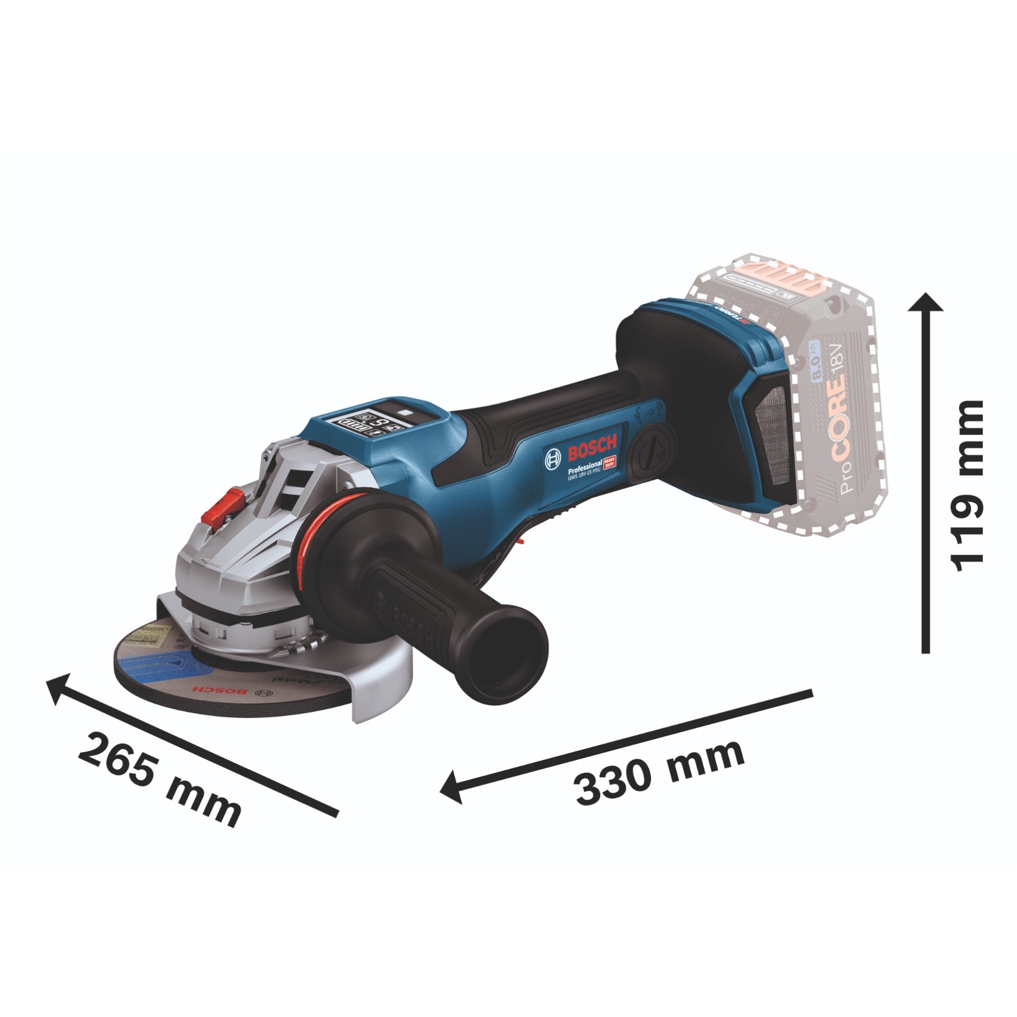 Bosch GWS 18V 15 PSC Professional Akku Winkelschleifer 18 V 125 mm BITURBO Brushless 1x ProCORE Akku 4 0 Ah Ladegeraet L Boxx 4 - toolbrothers