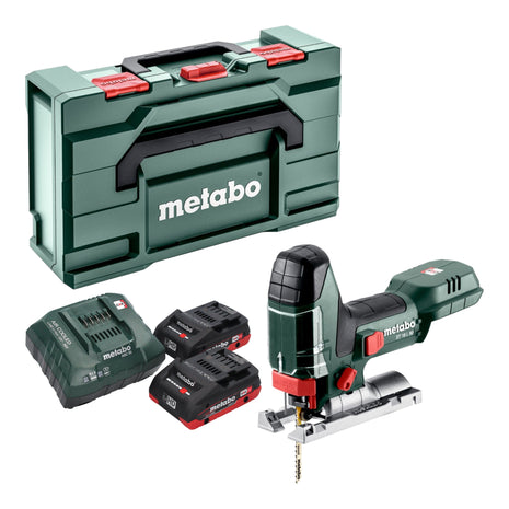 Sierra de calar a batería Metabo ST 18 L 90 18 V 90 mm + 2 baterías LiHD 4,0 Ah + cargador + Metabox