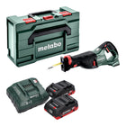 Metabo SSEP 18 LT cordless reciprocating saw 18 V 32 mm + 2x LiHD battery pack 4.0 Ah + charger + Metabox