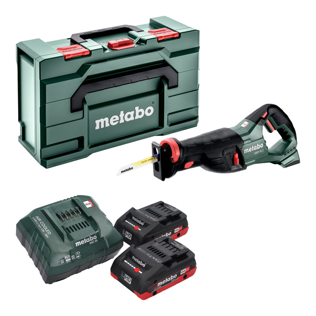 Metabo SSEP 18 LT cordless reciprocating saw 18 V 32 mm + 2x LiHD battery pack 4.0 Ah + charger + Metabox