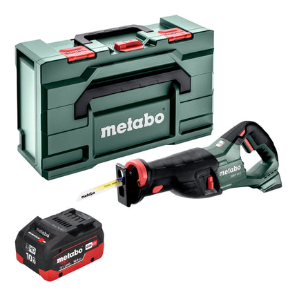 Metabo SSEP 18 LT sega alternativa a batteria 18 V 32 mm + 1x batteria LiHD 10,0 Ah + metabox - senza caricabatterie
