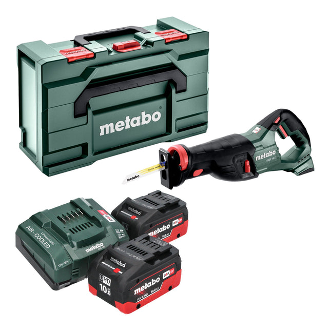 Metabo SSEP 18 LT cordless reciprocating saw 18 V 32 mm + 2x LiHD battery pack 10.0 Ah + charger + Metabox