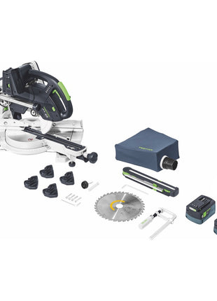 Festool KSC 60 EB-Basic KAPEX Sierra ingletadora de batería 18 V / 36 V 216 mm sin escobillas + 2x batería 5.0 Ah - sin cargador