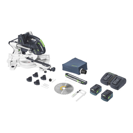 Festool KSC 60 EB-Basic KAPEX Tronçonneuse sans fil 18 V / 36 V 216 mm Brushless + 2x batterie 5,0 Ah + chargeur double