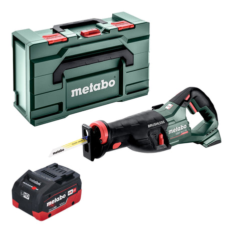 Metabo SSEP 18 LT BL Scie sabre sans fil 18 V 32 mm Brushless + 1x batterie LiHD 5,5 Ah + Metabox - sans chargeur