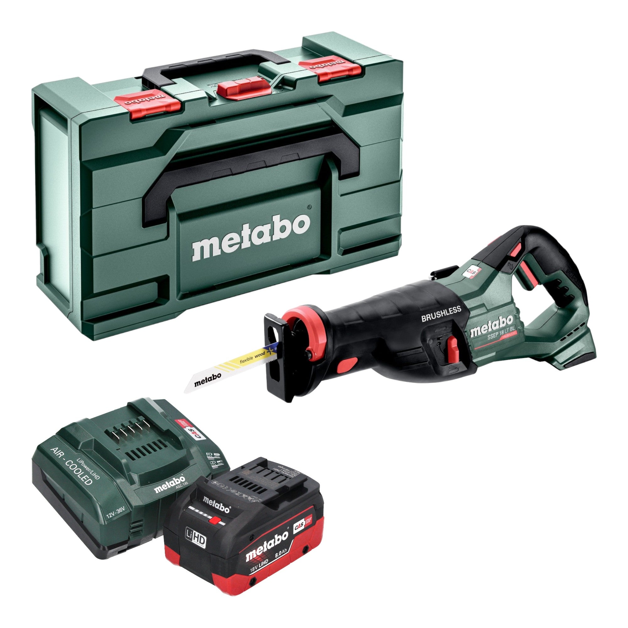 Metabo SSEP 18 LT BL Akku Saebelsaege 18 V 32 mm Brushless 1x LiHD Akku 8 0 Ah Ladegeraet Metabox 0 - toolbrothers