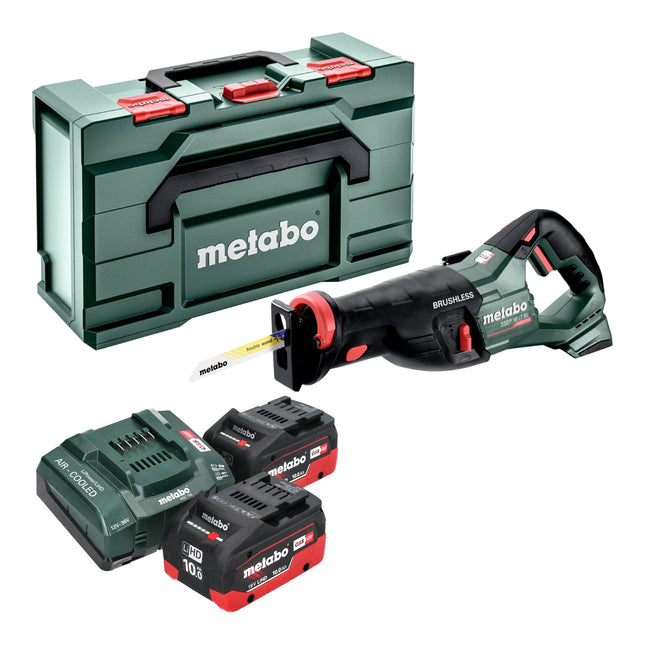 Metabo SSEP 18 LT BL cordless reciprocating saw 18 V 32 mm brushless + 2x LiHD battery 10.0 Ah + charger + metabox