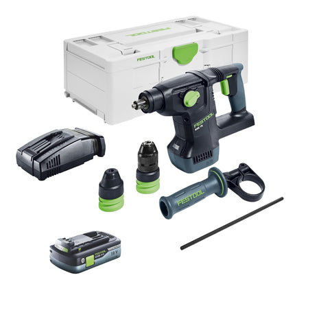 Festool KHC 18 EB-Basic akumulatorowy młot kombi 18 V 2,6 J SDS-Plus bezszczotkowy + 1x akumulator 4,0 Ah + szybka ładowarka + systainer