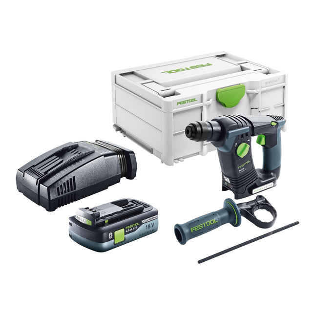 Festool BHC 18-Basic cordless hammer drill 18 V 1.8 J SDS Plus Brushless + 1x rechargeable battery 4.0 Ah + quick charger + systainer