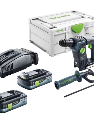 Festool BHC 18-Basic Akku Bohrhammer 18 V 1,8 J SDS Plus Brushless + 2x Akku 4,0 Ah + Schnellladegerät + Systainer