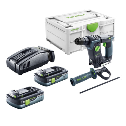 Akumulatorowa wiertarko-wkrętarka udarowa Festool BHC 18-Basic 18 V 1,8 J SDS Plus Brushless + 2x akumulator 4,0 Ah + szybka ładowarka + systainer