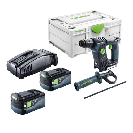 Akumulatorowa wiertarko-wkrętarka udarowa Festool BHC 18-Basic 18 V 1,8 J SDS Plus Brushless + 2x akumulator 5,0 Ah + szybka ładowarka + systainer