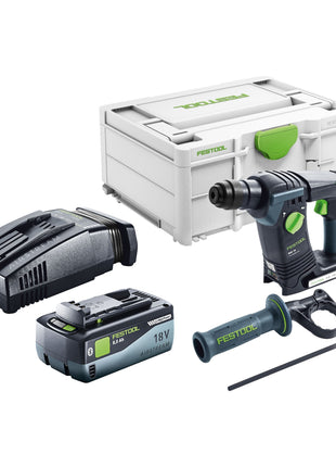 Festool BHC 18-Basic Marteau perforateur sans fil 18 V 1,8 J SDS Plus Brushless + 1x batterie 8,0 Ah + kit de charge rapide + Systainer