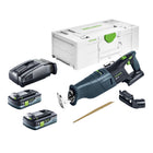 Festool RSC 18 EB-Basic Sega a gattuccio a batteria 18 V Brushless + 2x batteria 4,0 Ah + caricabatteria rapido + Systainer