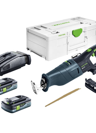 Festool RSC 18 EB-Basic Akku Säbelsäge 18 V Brushless + 2x Akku 4,0 Ah + Schnellladegerät + Systainer