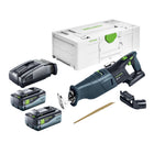 Sierra sable a batería Festool RSC 18 EB-Basic 18 V sin escobillas + 2 baterías de 8,0 Ah + cargador rápido + Systainer