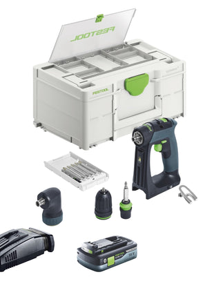 Festool CXS 18 Basic Set Taladro atornillador inalámbrico 18 V 40 Nm sin escobillas + 1x batería 4,0 Ah + cargador rápido + Systainer