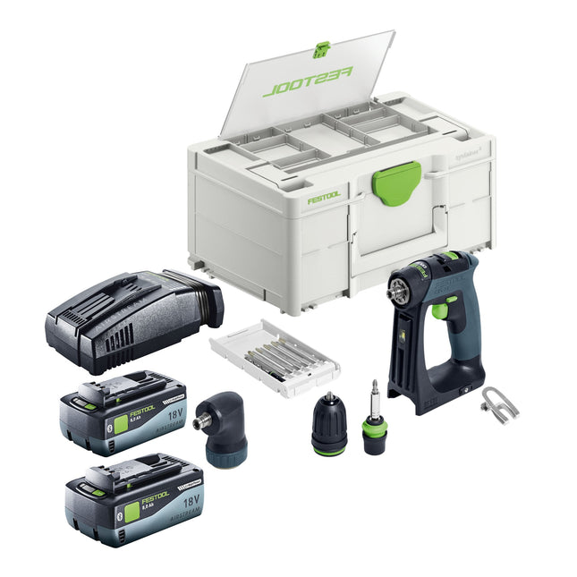 Festool CXS Basic taladro atornillador a batería 18 V 40 Nm sin escobillas + 2x batería 8,0 Ah + cargador rápido + systainer