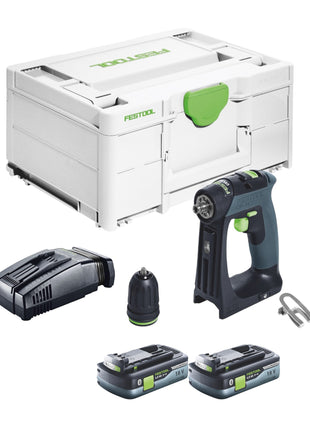 Akumulatorowa wiertarko-wkrętarka Festool CXS 18-Basic 18 V 40 Nm bezszczotkowa + 2x akumulator 4,0 Ah + szybka ładowarka + systainer